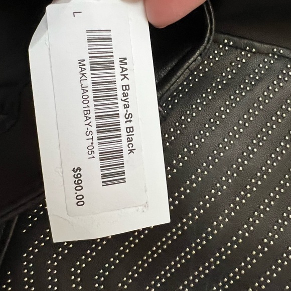 Woman’s black, leather Mackage jacket. Size large. Never worn. Tags on. $990 - Picture 6 of 8